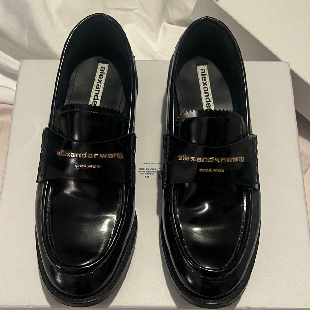 Alexander Wang Glossy Black Loafers